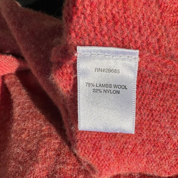 Pendleton Lambswool Cardigan Womens Size Large Sweater Orange Pockets Preppy - Picture 8 of 8